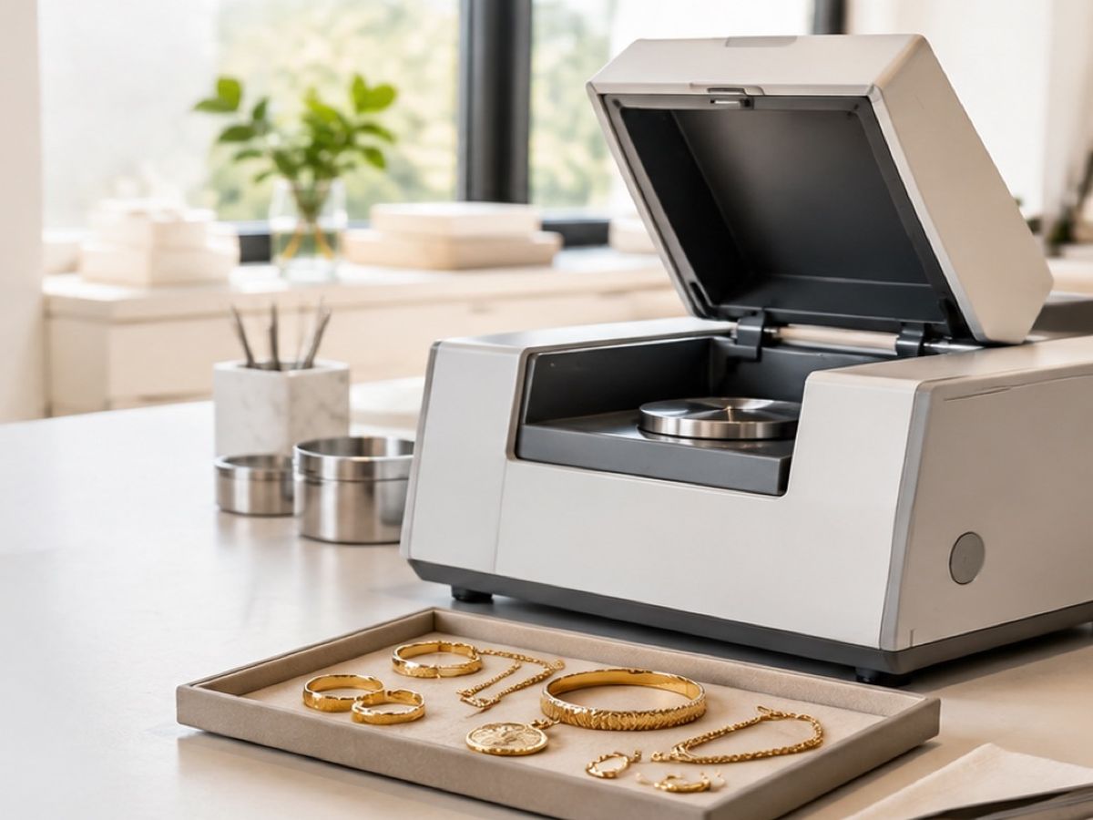 Análisis de una joya de oro con espectrómetro XRF